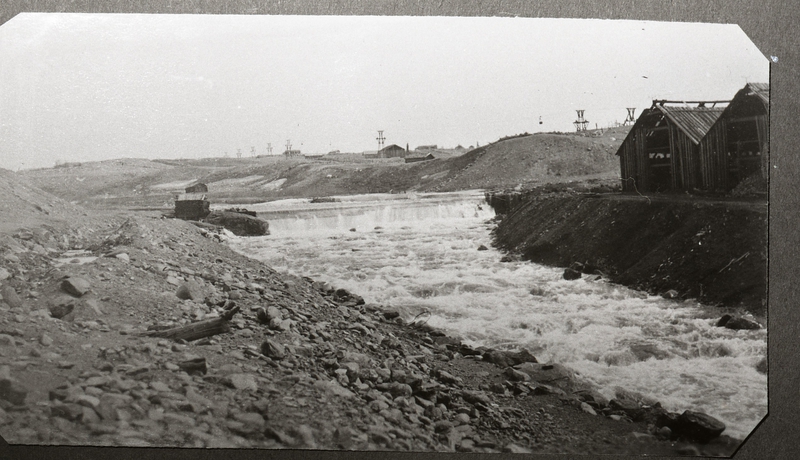 Historisk foto av hyttdammen,  ca 1910-1915