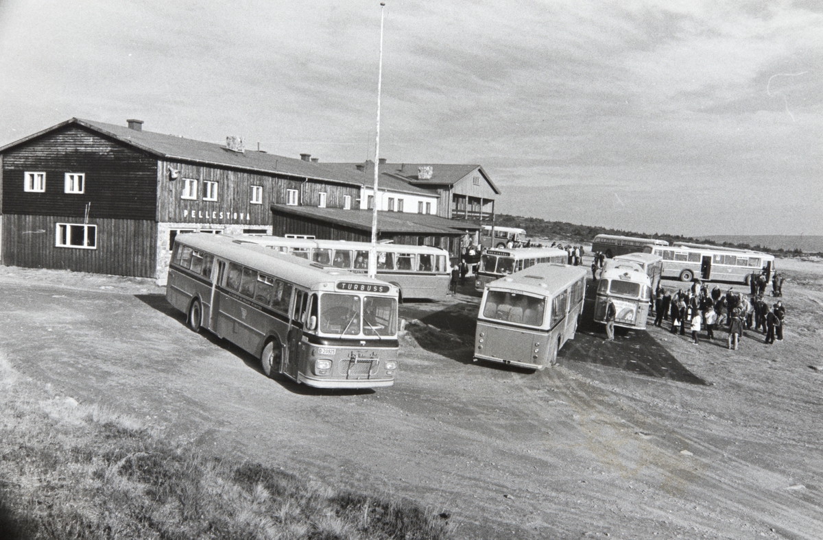 Busser fra Hamar og Omland Bilruter, Pellestova, elever fra Brumunddal på fjelltur. Hafjell.