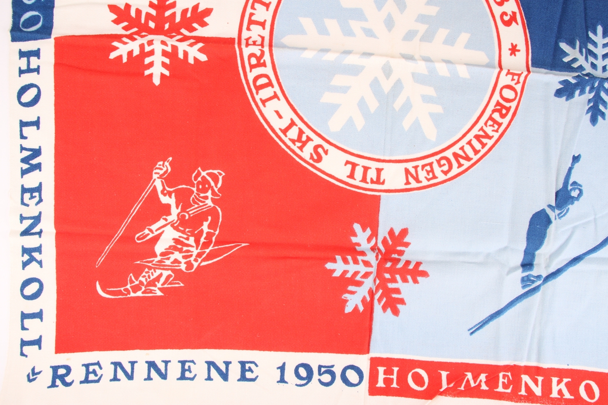 Offisielt skjerf for Holmenkollrennene og vinter-NM i 1950.