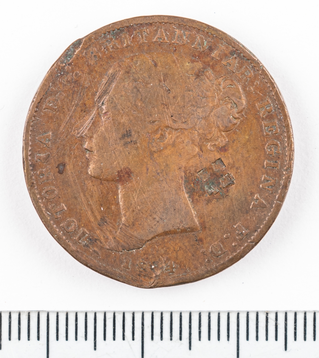 Mynt Jersey 1844, 1/26 Shilling.