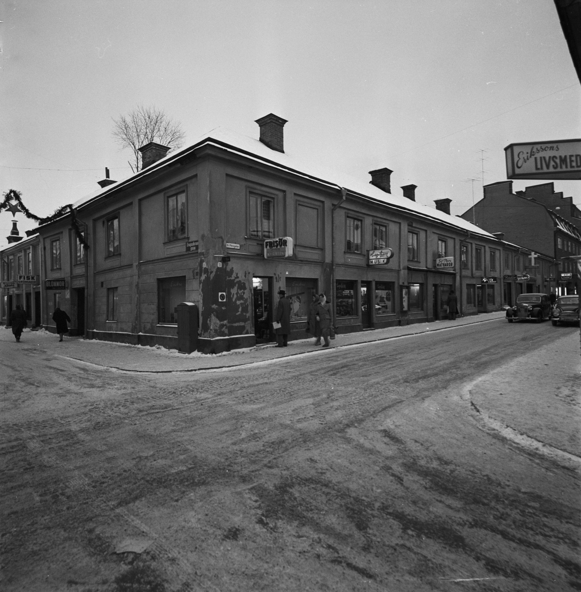 Studentliv, gamla studentbostäder, Dragarbrunnsgatan - S:t Persgatan, kvarteret Kransen, Uppsala 1959