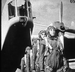 Tyska krigsmakten. Piloter framför bombplan.