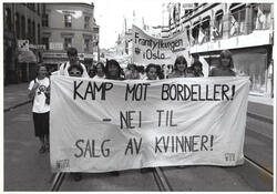 1. mai 1993, Oslo. Parole: Kamp mot bordeller! - Nei til sal