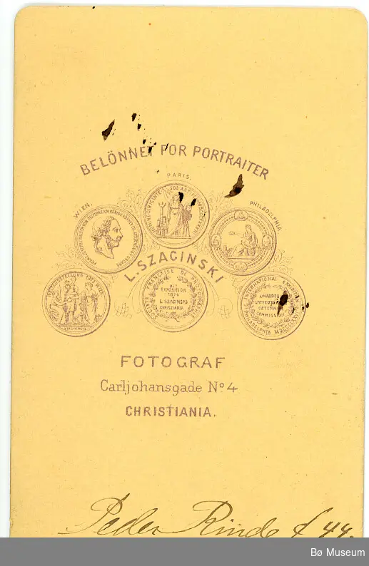 Visittkortfoto av Peder Rinde f.1844