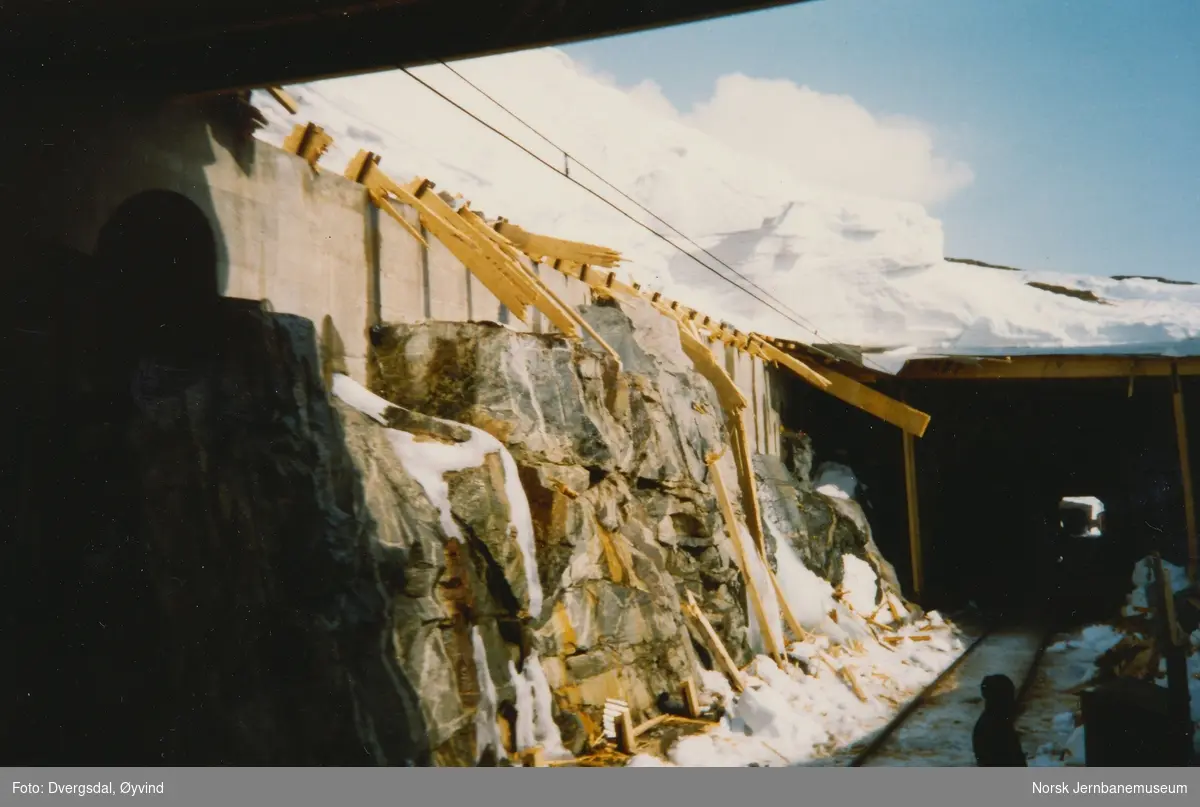 Skadet snøoverbygg mellom Hallingskeid og Myrdal stasjoner