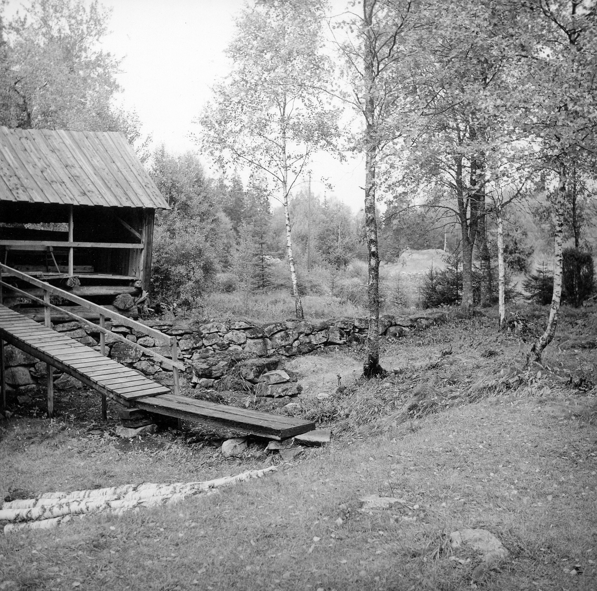 Södra Unnaryds sn. Brunnsbacka Kvarn och såg efter restaurering och markvård, 1976.