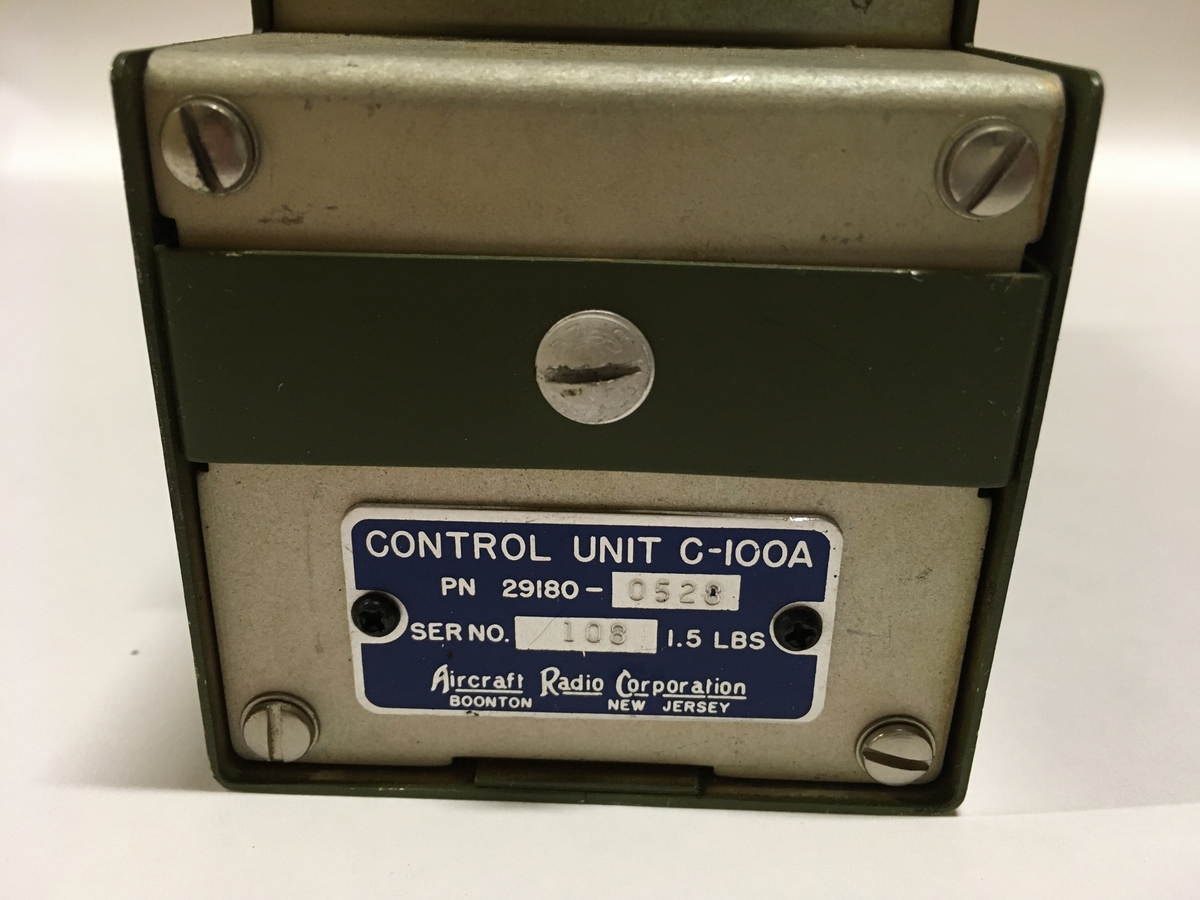 Manöverapparat VHF COMM, C-100A. Aircraft Radio Corporation, Boonton, NJ, USA