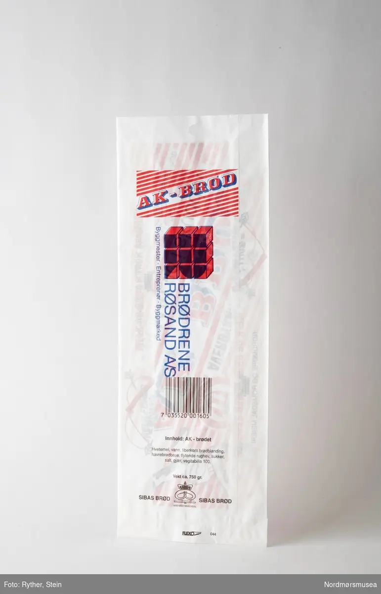 Rødstripete brodpose for AK-brødet fra Sibas
