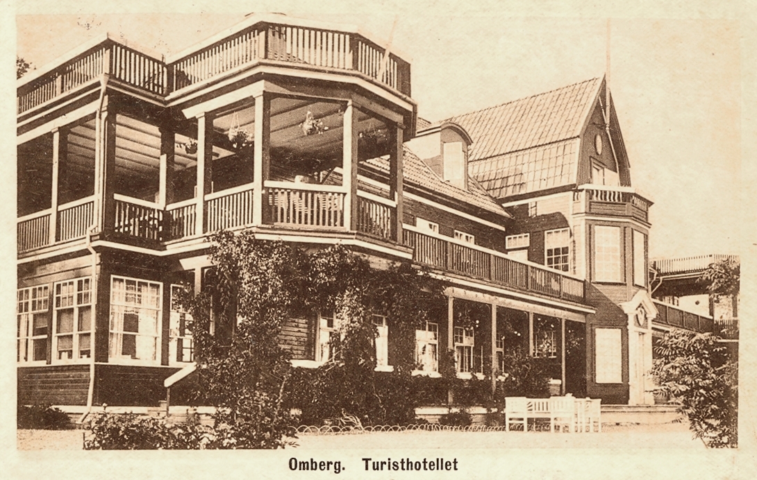 Vykort som visar Ombergs turisthotell.
