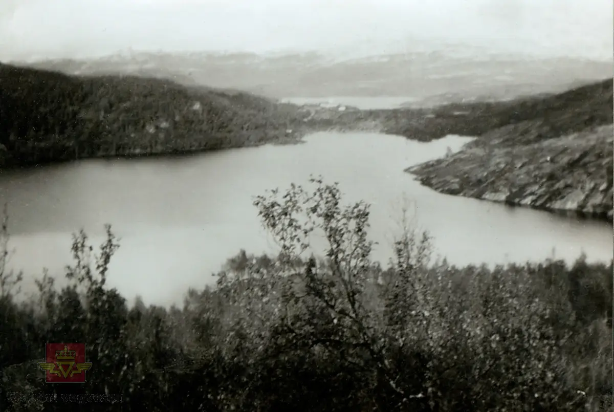 Utskrevne Måndalinger fra Romsdalen på Bjørnefjellvegen i 1942.

Veglinjen kan sees på venstre side av Sætervann.