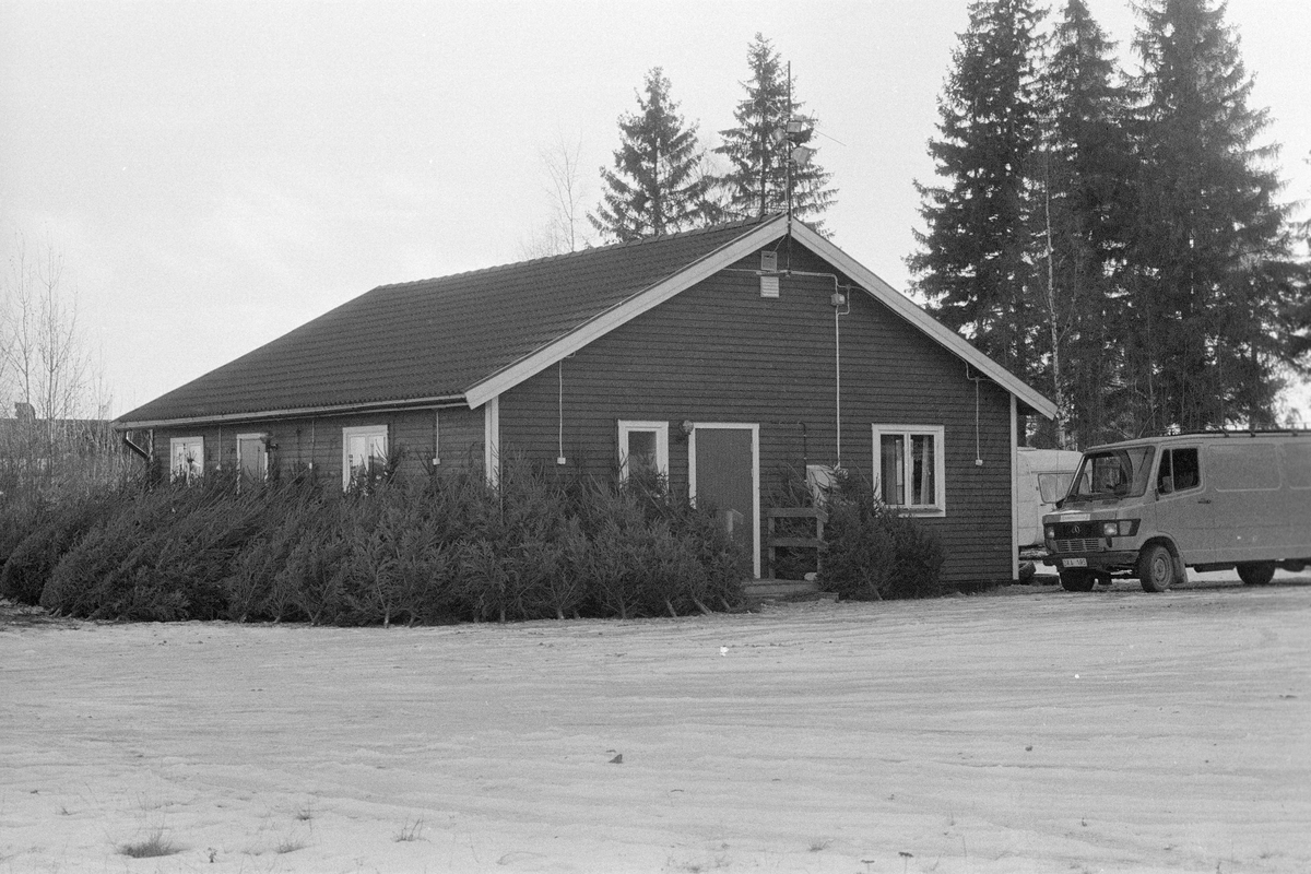 Huset från Fältmätargatan ( norr ). Julgranslagring