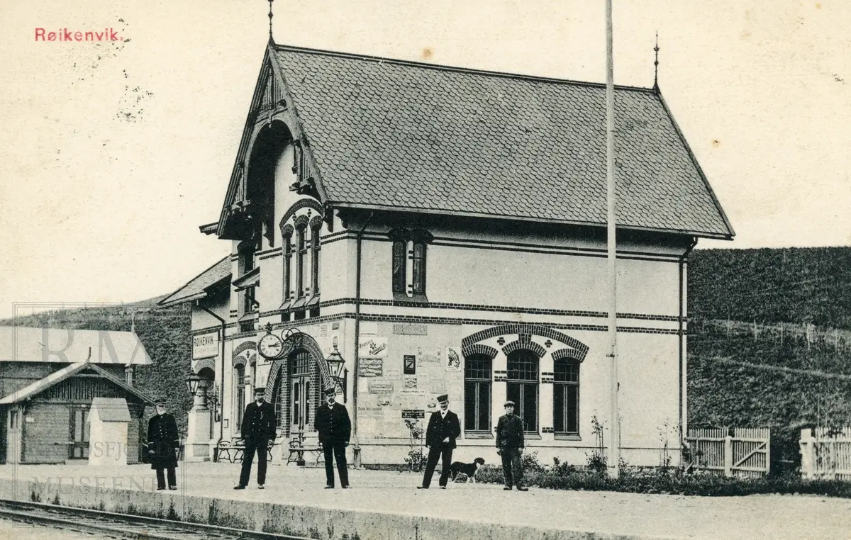 Røykenvik jernbanestasjon, 4 postkort, tidlig 1900-tallet