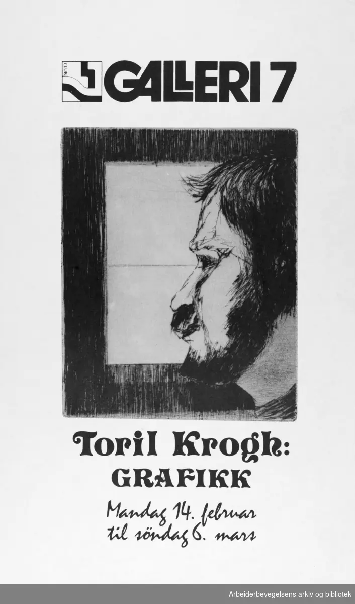 Club 7. Galleri 7. Toril Krogh. Grafikk. Februar 1972.