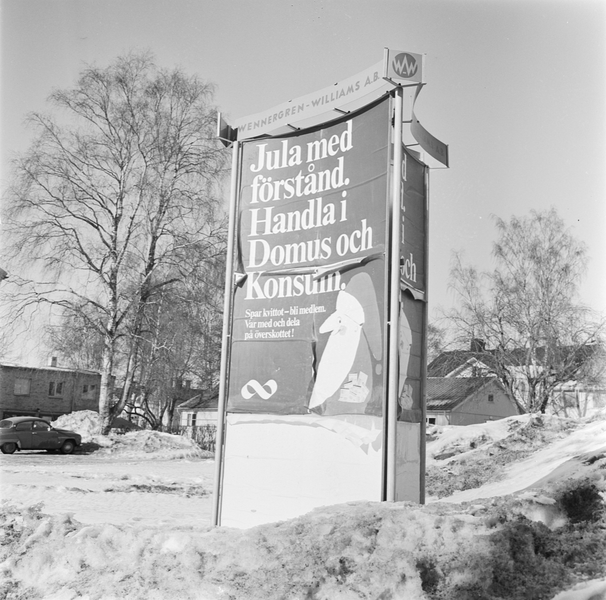 Reklam för Konsum, Tierp, Uppland 1969