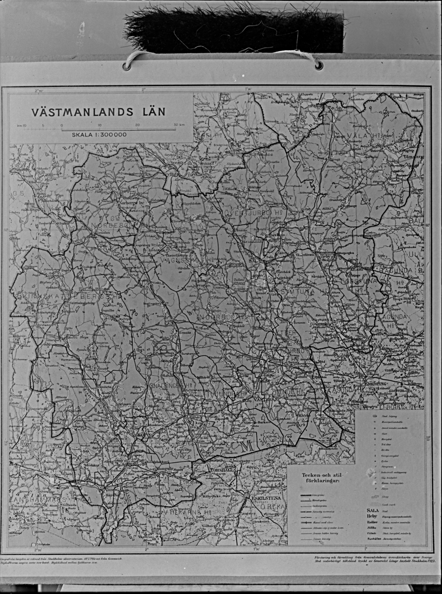 Karta över Västmanlands län.