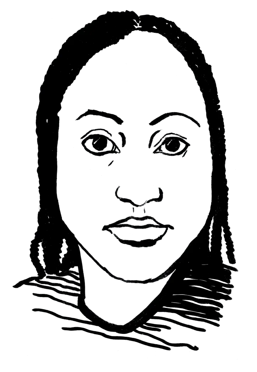 Drawing illustrating a woman.