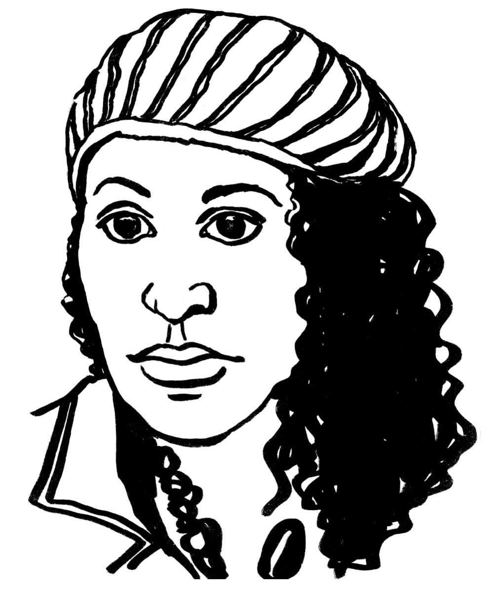 Drawing illustrating a woman.