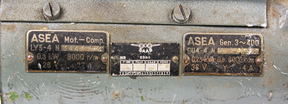 Generator ASEA, typ GU4-4.
