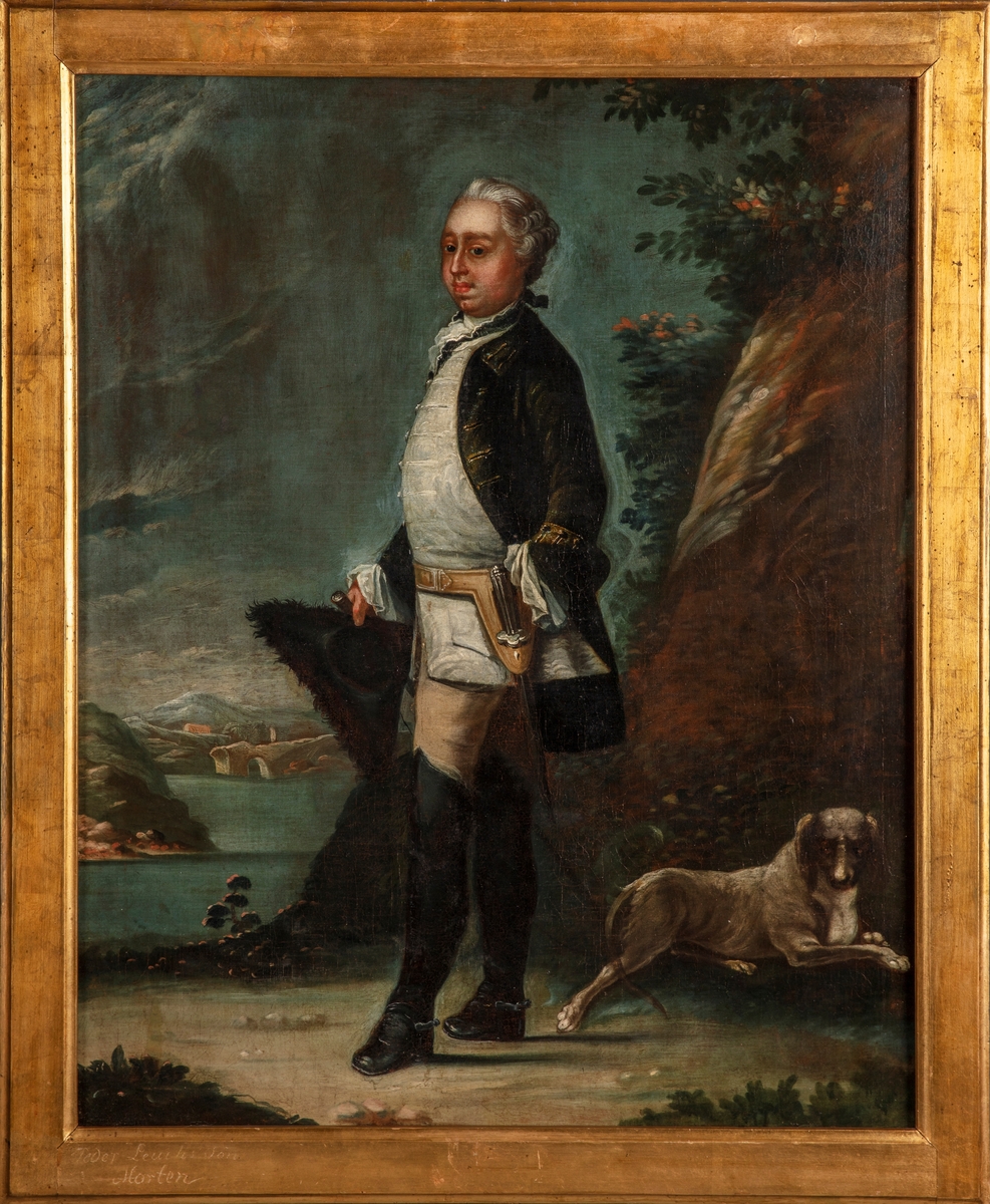 Portrett av Morten Leuch d.y., helfigur. Eier av Bogstad gård 1756-1768.