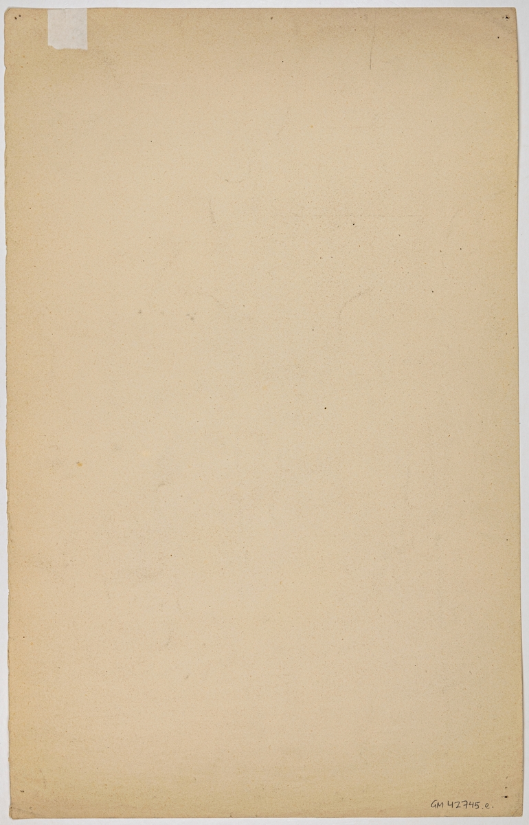 Teckning på papper, föreställande hästansikte. Signerad Ida von Schulzenheim 30/10 1877.