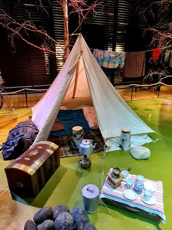 Tent camp in the exhibition at the Anno Glomdal Museum.