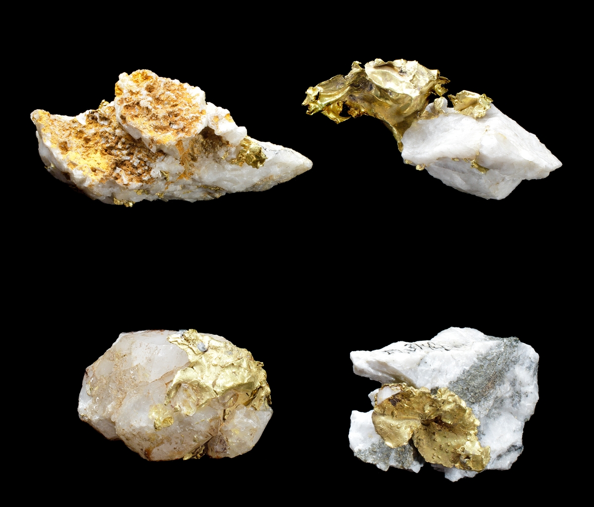 Guldstuff (stuffer kallas stycken av mineral eller bergart avsedda för studium) bestående av vit kvarts och nativt guld i form av blad, korn och i utstickande bleckform.
Operasångerskan Christina Nilsson förärades 4 st guldstuffer (M 3141-M 3144) i april 1871 under en resa till Kalifornien, USA. De kommer från gruvbolagen The Amador Co och El Dorado Co. Berörda gruvchefer gav bort något av det bästa man kunde visa upp. De utgjorde samtliga prover på ursprungligt guld som gjort Kalifornien känt över en stor del av världen (Svensk numismatisk tidskrift nr 4, maj 2008, s. 88)