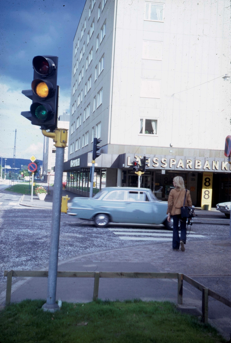 Övergångsställe vid kvarteret Kämpen i Jönköping, 1970-talet.