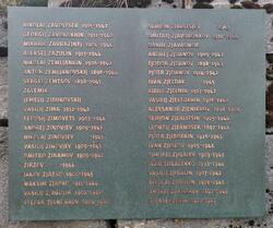 Navneplate (Zavoltsev-Zjilin) på Tjøtta sovjetiske krigsgrav