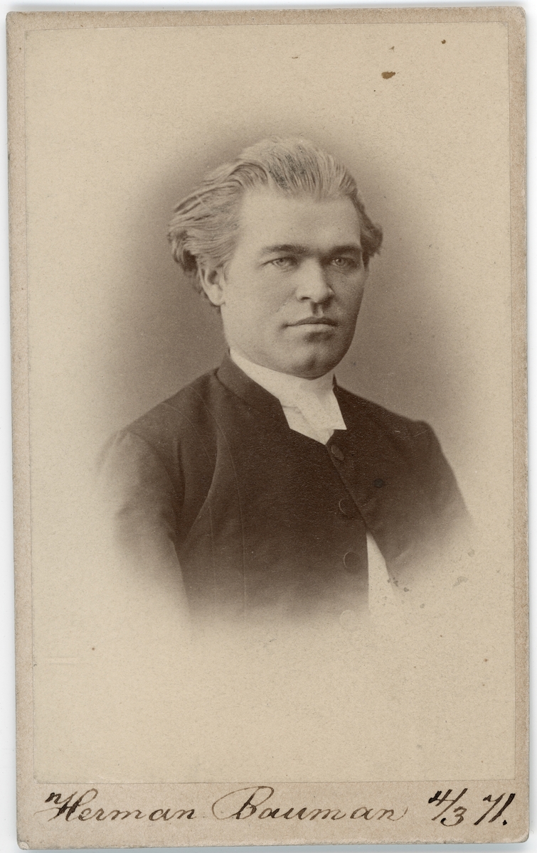 Kabinettsfotografi - Herman Bauman, Uppsala 1871