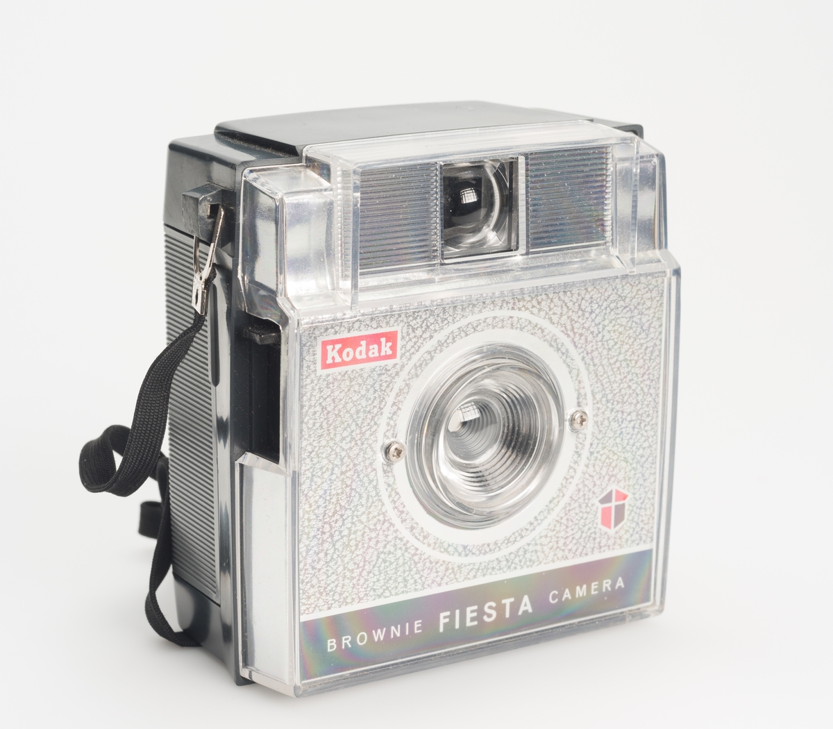 Brownie Fiesta er et enkelt viewfinderkamera med kontaktpunkt for avtagbar blits, produsert av Kodak fra 1962 til 1966.
Filmtype: 127
Bildestørrelse: 1 5/8 x 1 5/8"
Linse: F/11
Lukker: 1/40s