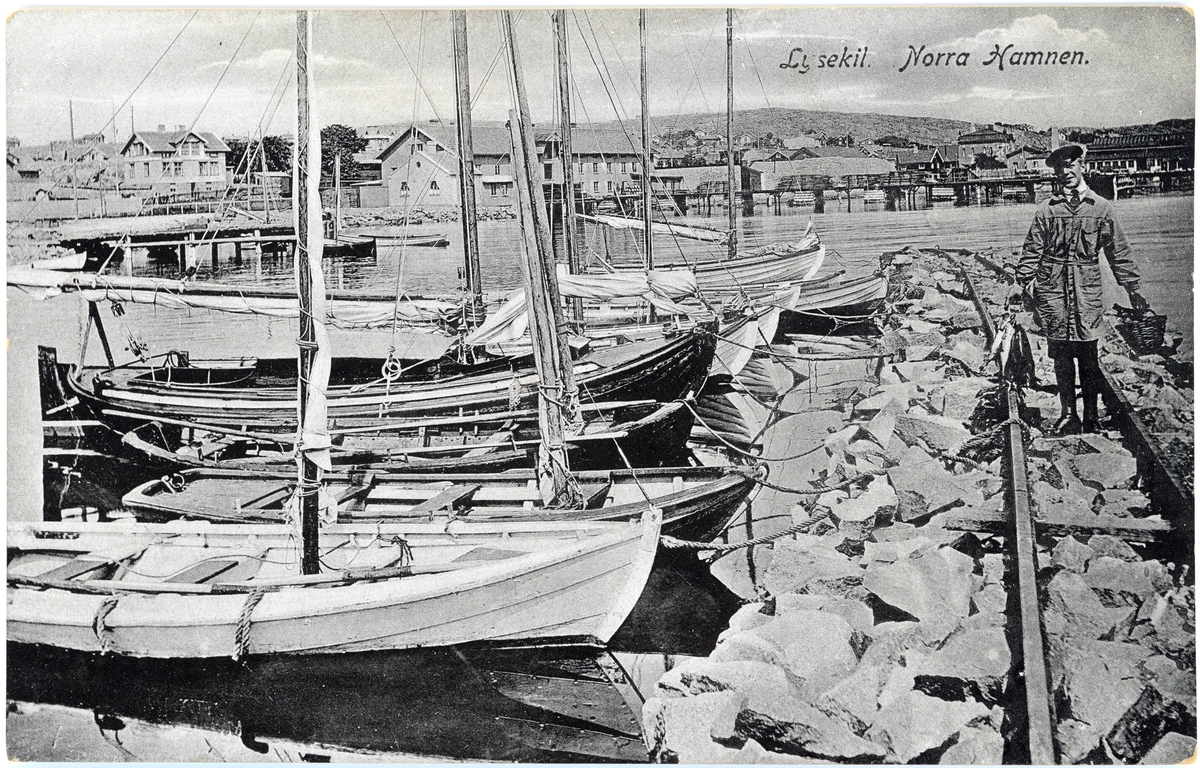 Text på kortet: "Lysekil. Norra Hamnen".