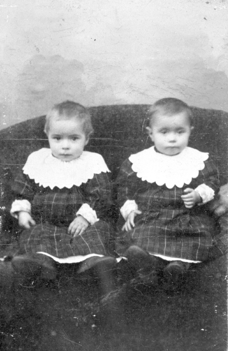 Tvillingane Ola og Gjertrud Kvale. Barn av Eivind Eivindsen ( Prøven) Kvale født 1870.