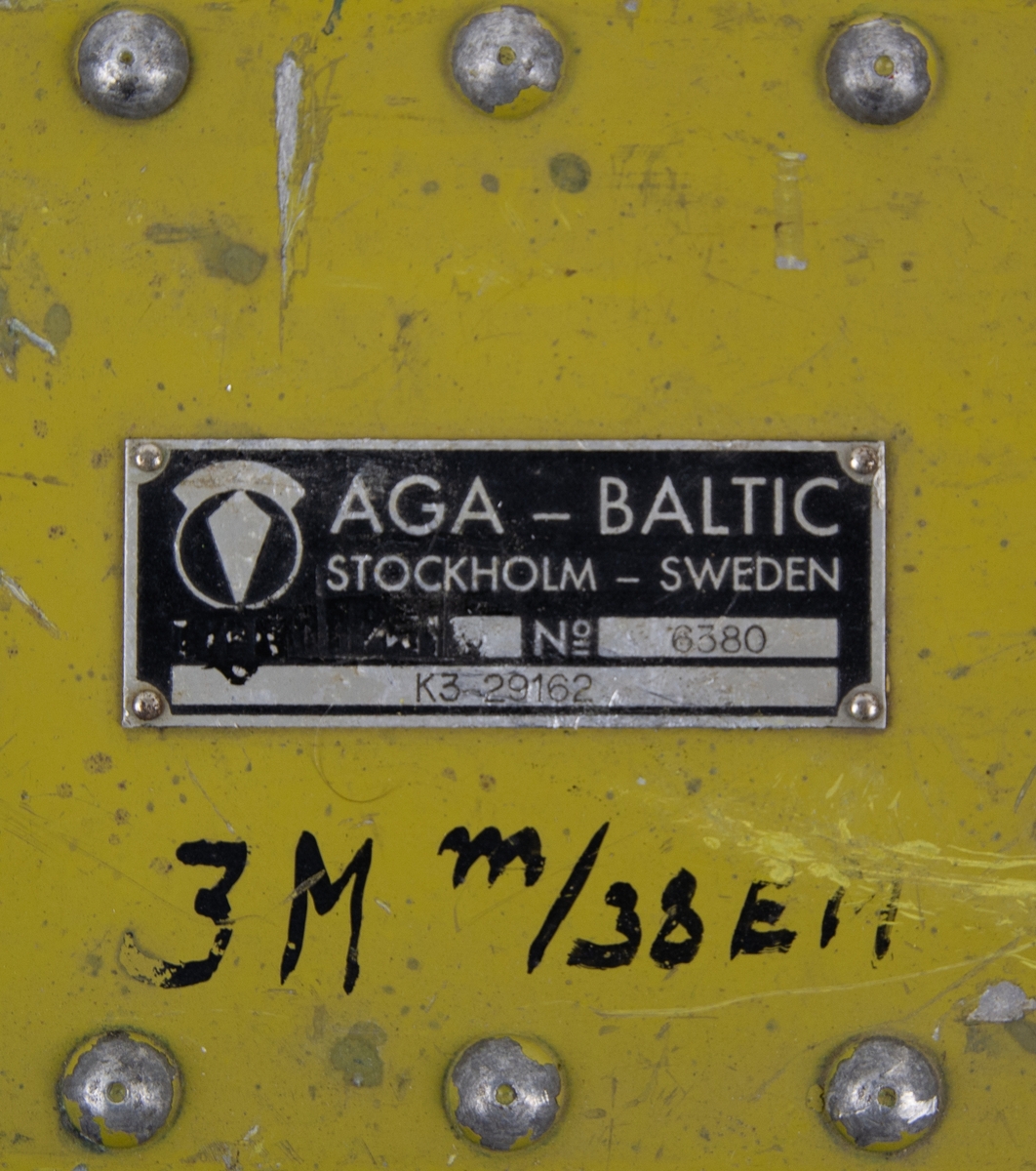 Bombställ 3M m/38 EM. Tillverkad av AGA Baltic Stockholm.