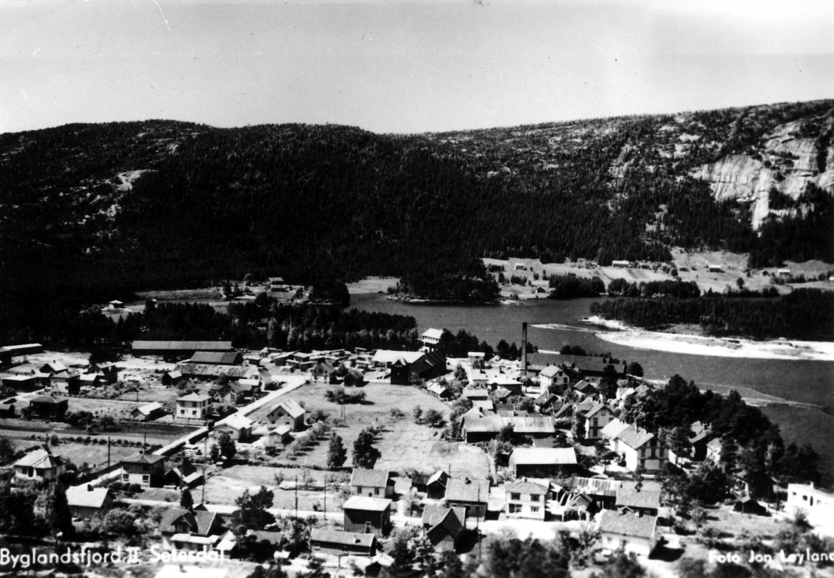 Setesdalsbanen.  Utsikt over Byglandsfjord, ca 1946.