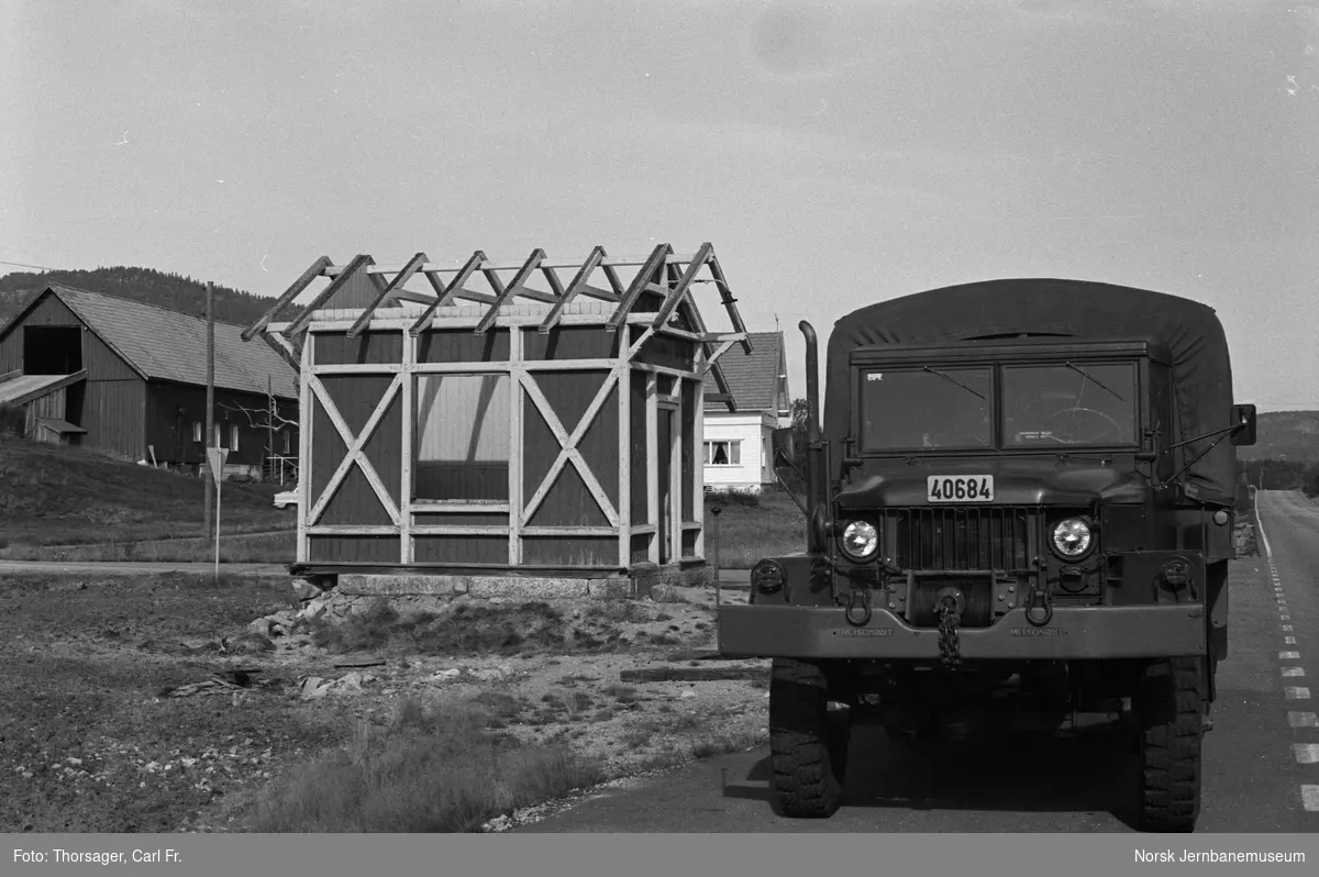 Hornesund holdeplass på nedlagte Setesdalsbanen under demontering