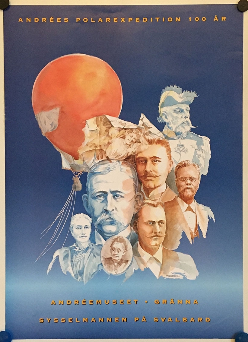 Ballongen Örnen med porträttbilder på personerna med anknytning till expeditionen.