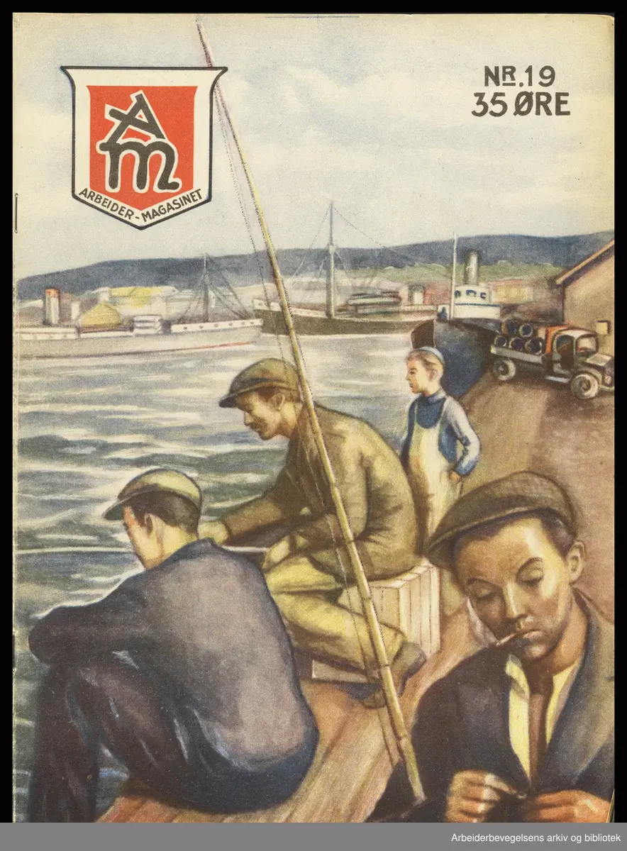 Arbeidermagasinet - Magasinet for alle. Forside. Nr. 19. 1933. Tegning ...