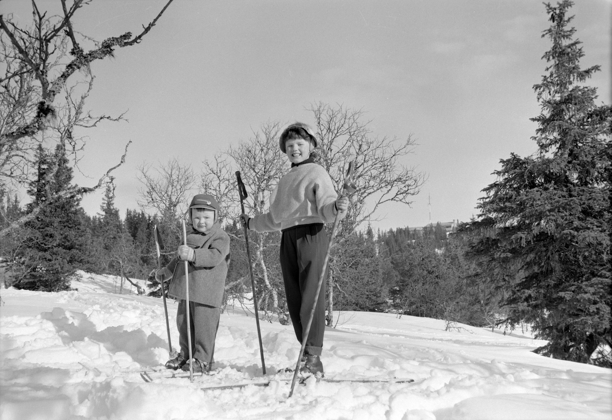 Trygve og Guri Holan på ski