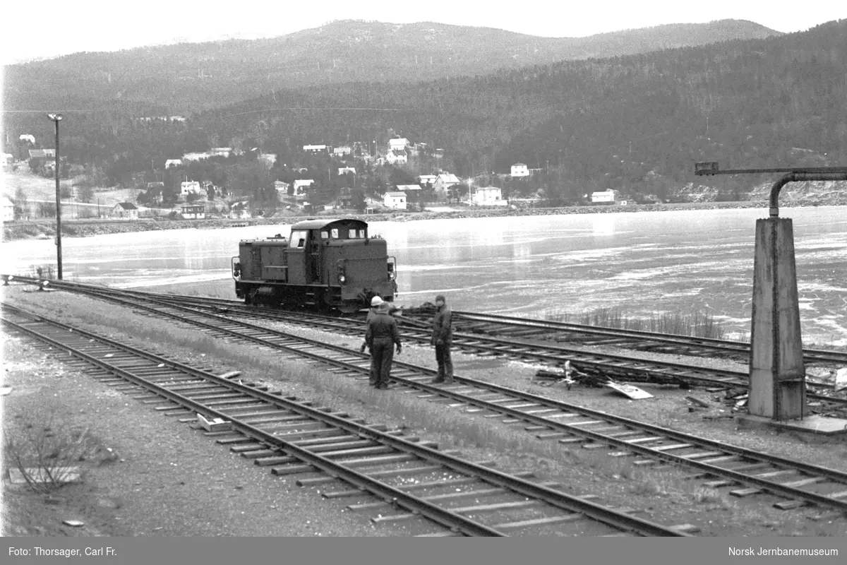Sulitjelmabanens diesellokomotiv SAULO på Finneid stasjon