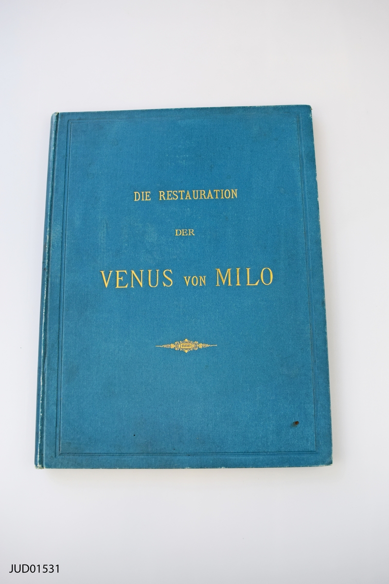 Die Restauration der Venus von Milo, dedikation från författaren Geskel Saloman på insidan. Tidningurklipp bifogat.