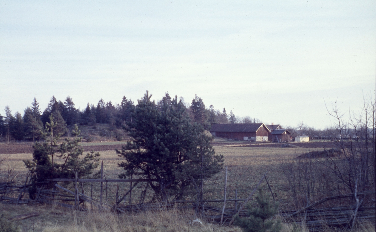 Fastigheten Hagby, Ånestad, Linköping år 1958. Bilden visar fastigheten Hagby, ett egnahem med jordbruk, byggt 1905. I idag med adress Fjärilsvägen 132, foto mot sydöst. Området bebyggdes med kedjehus 1960.