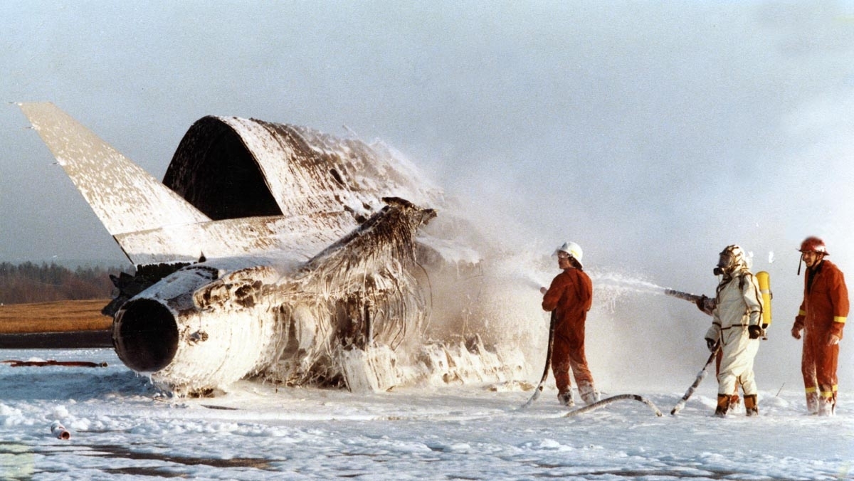 Brann i F-16 jagerfly på Rygge flystasjon i 1984