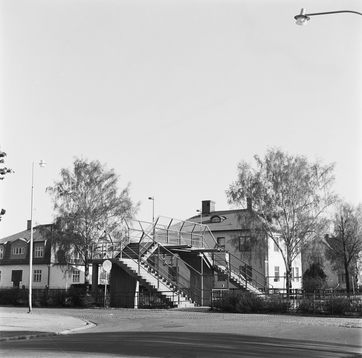 Vänersborg. Övergången mellan Norra- och Södra Järnvägsgatan