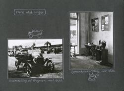 Albumblad med bilder fra bilutstillingen på Frogner i mai 19