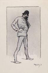 Karikatur av Edvard Diriks [tusjtegning]
