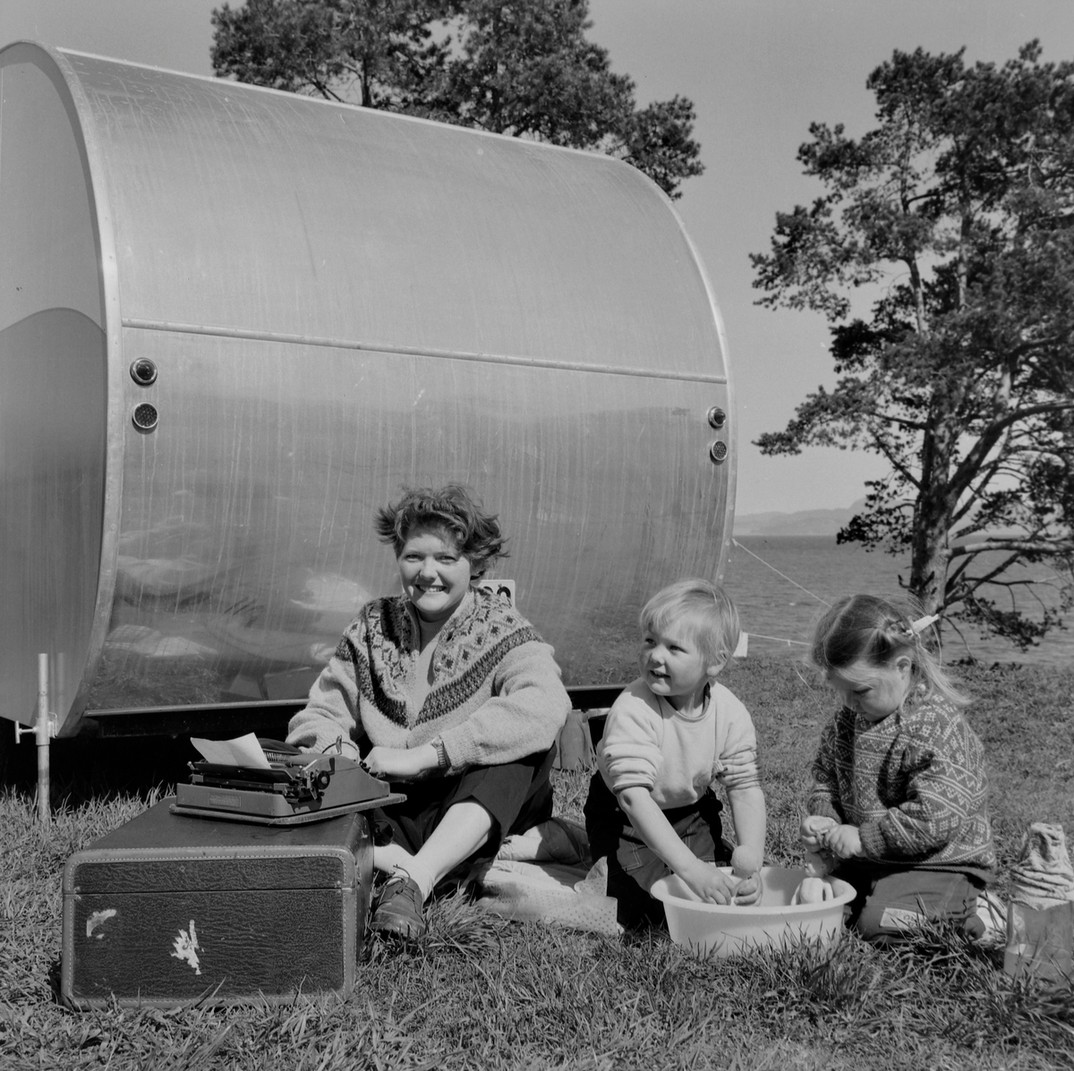 Familien Andersen fra Bærum camper i Devlebukta