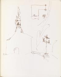 Studie av kirke [Skisse]