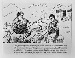 Karikatur, Synnøve Solbakken, Bjørnson, Stiklestad,