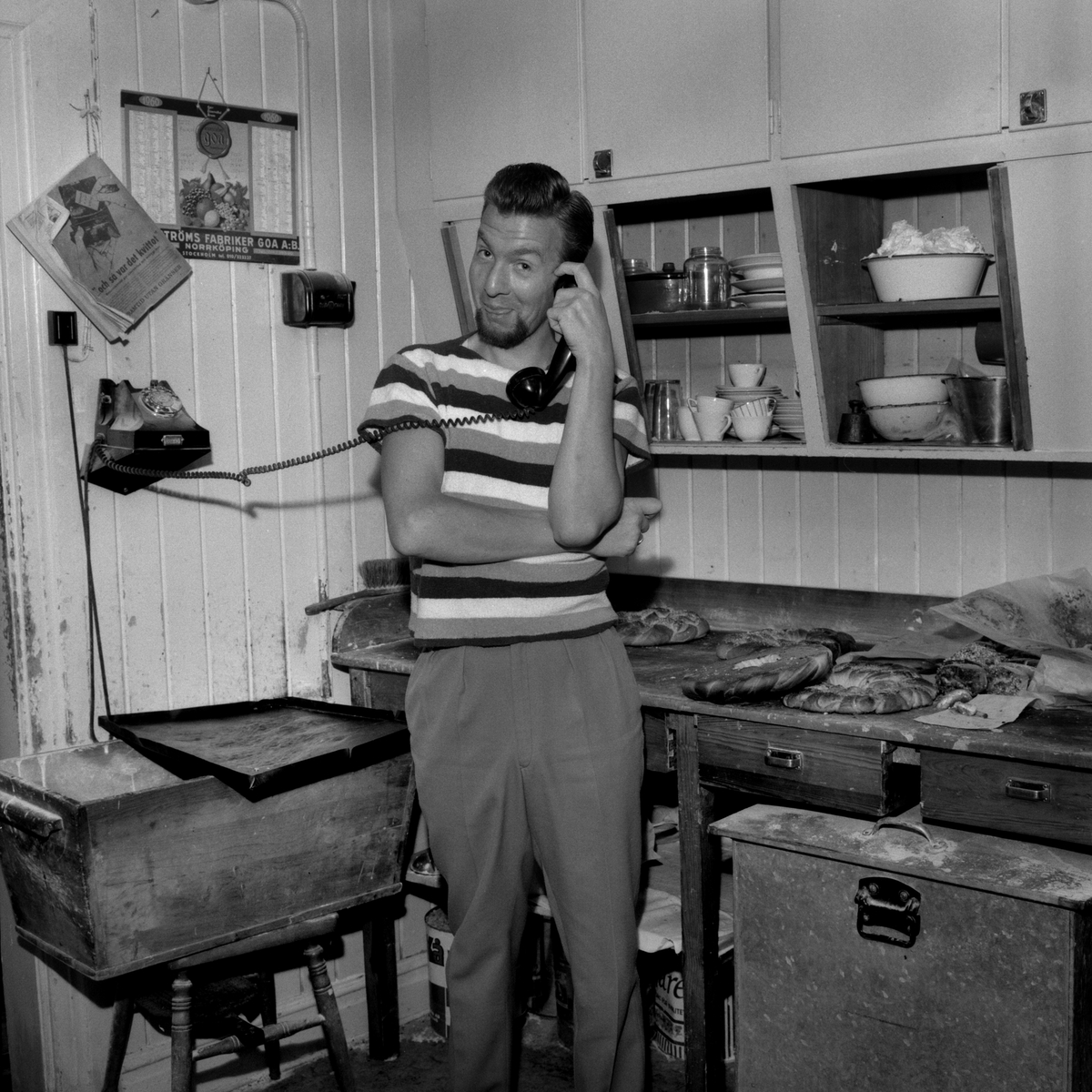 Bagare Bill i Bills bagarbod på Repslagaregatan, 1960.