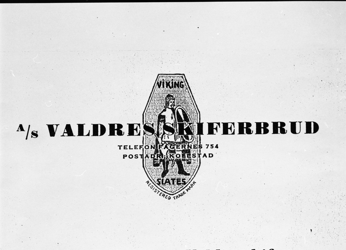 Logo til A/S Valdres skiferbrud.